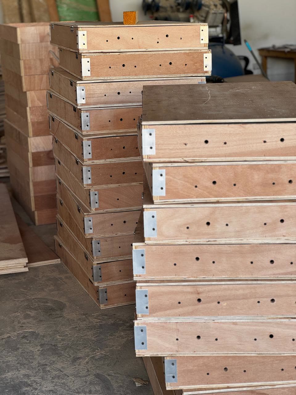 Close-up of crate timber and bracing detail